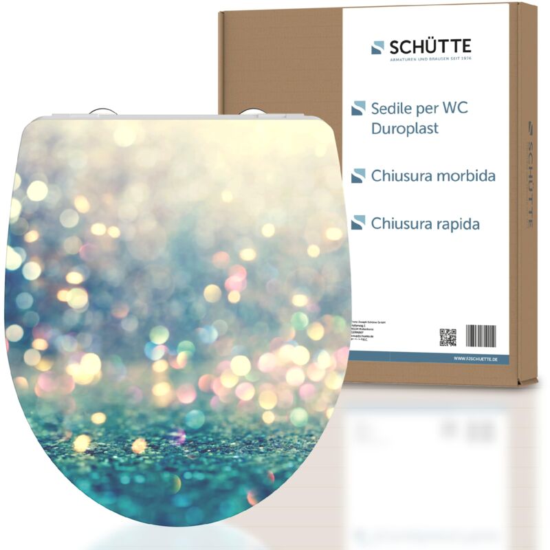 foto del prodotto sedile wc magic light con abbassamento automatico, coperchio wc con motivo e chiusura rapida per la pulizia, coperchio in duroplast carico massimo