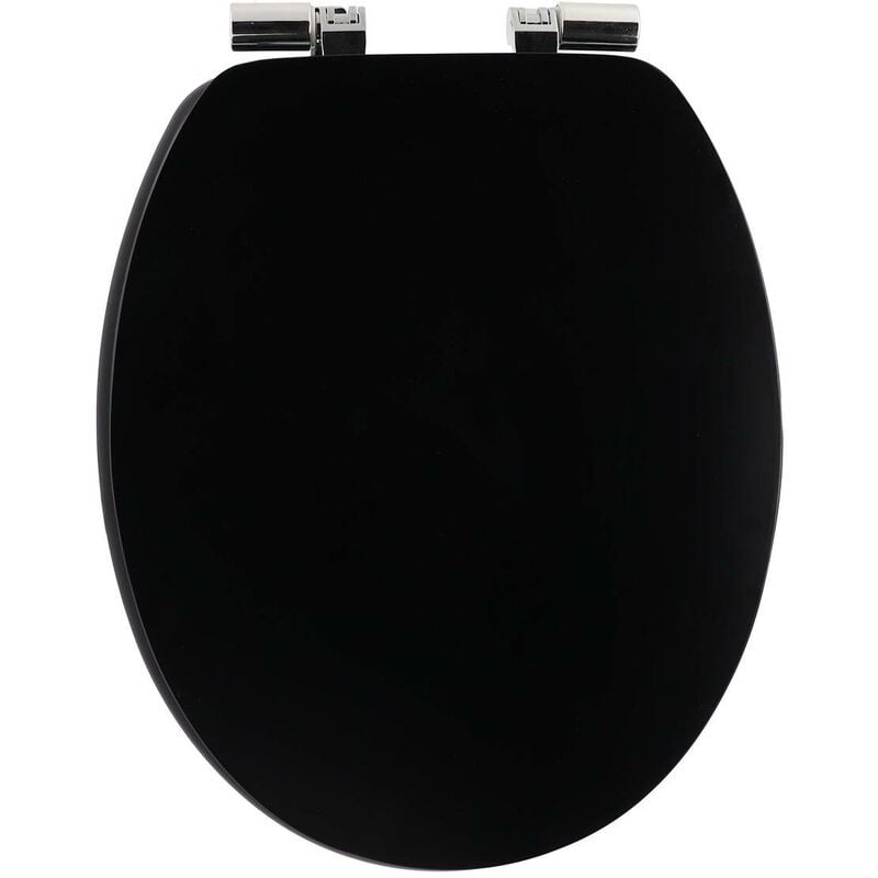 foto del prodotto sedile wc mdf 18 pollici uni fasteners abs cromo anticaduta nero tendance