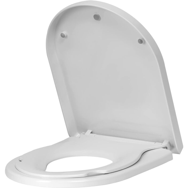 foto del prodotto sedile wc per famiglie, sedile wc con seggiolino magnetico per bambini, tazza wc con chiusura ammortizzata, sgancio rapido, chiusura ammortizzata,
