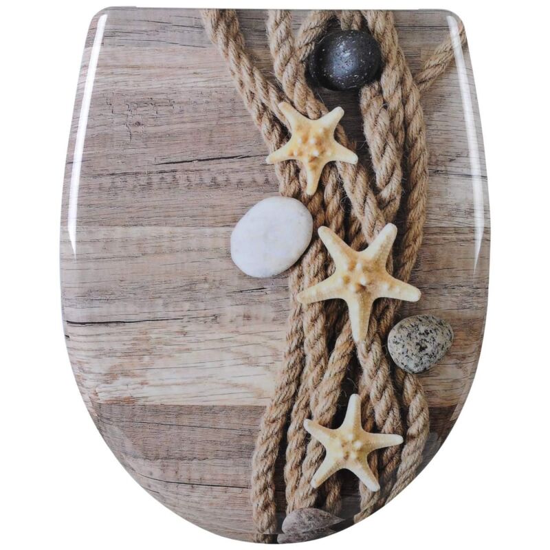 foto del prodotto sedile wc starfish duroplast in corda di canapa con chiusura ammortizzata e fissaggio rapido