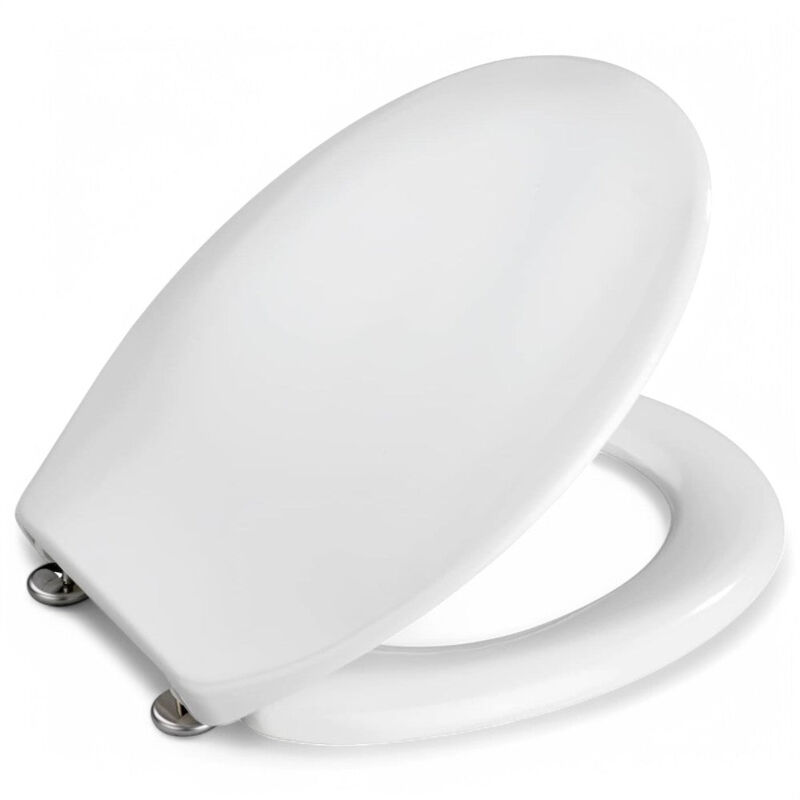 foto del prodotto sedile wc termoindurente bianco con cerniere gardena chiusura normale