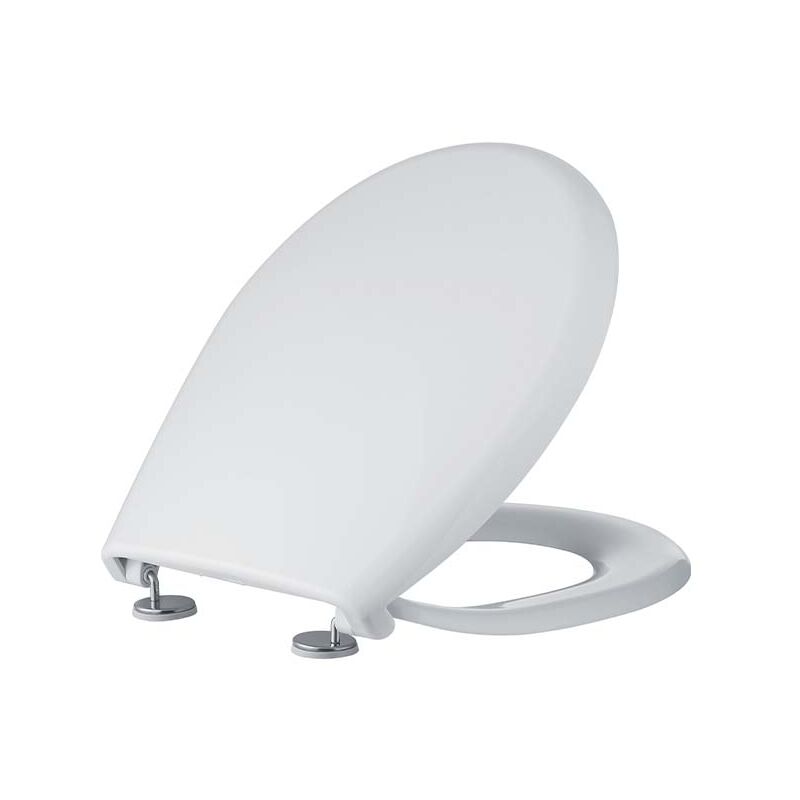 foto del prodotto sedile wc universale bianco con cerniere inox modello boxer