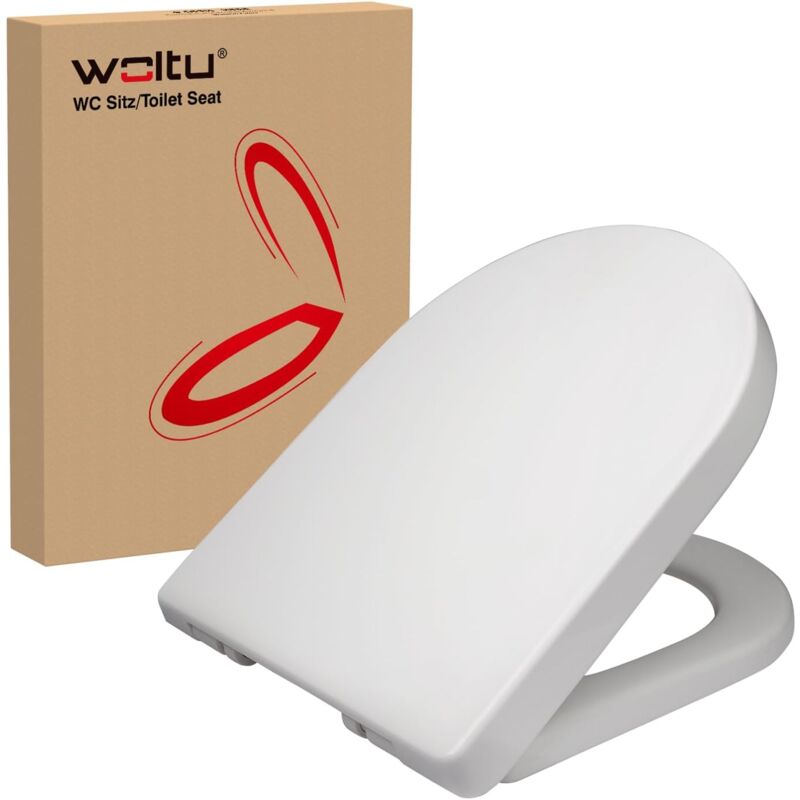 foto del prodotto sedile wc universale copriwater antibatterico chiusura slow ammortizzata woltu