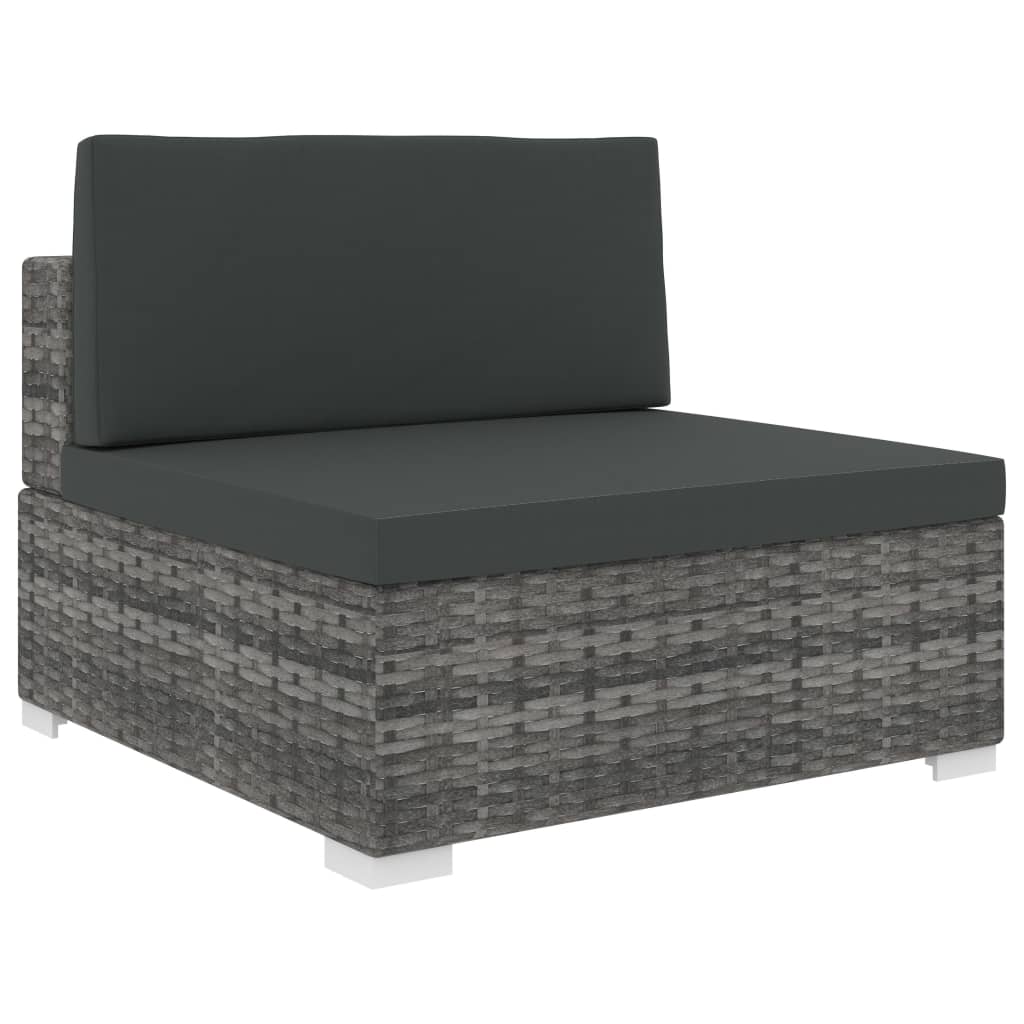 foto del prodotto seduta centrale modulare 1 pz con cuscini in polyrattan grigio cod mxl 74030