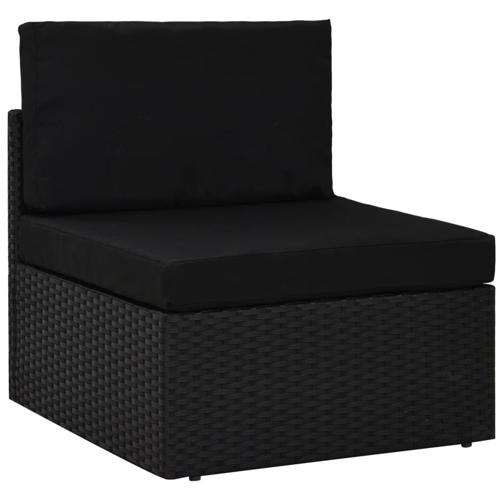 foto del prodotto seduta centrale modulare in polyrattan nero cod mxl 64902