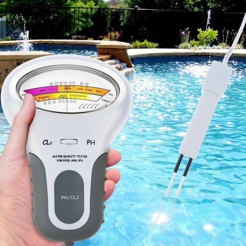 foto del prodotto seenlin tester elettronico della qualit dell acqua per piscine, misurazione del ph e del contenuto di cloro, con cavo da 13 cm. dpzo