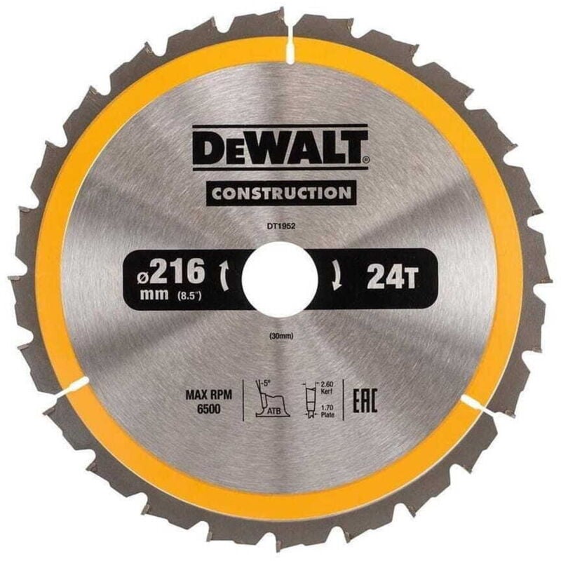 foto del prodotto sega a disco dewalt 216x30mmx40z