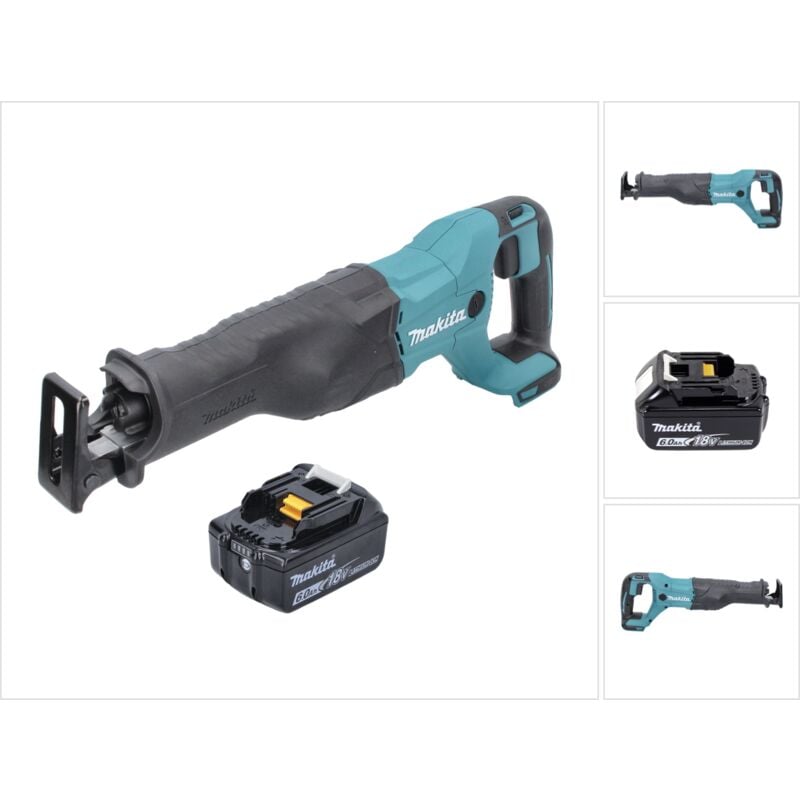 foto del prodotto sega a nastro a batteria makita djr 186 g1 18 v 1x batteria 6,0 ah senza caricabatterie