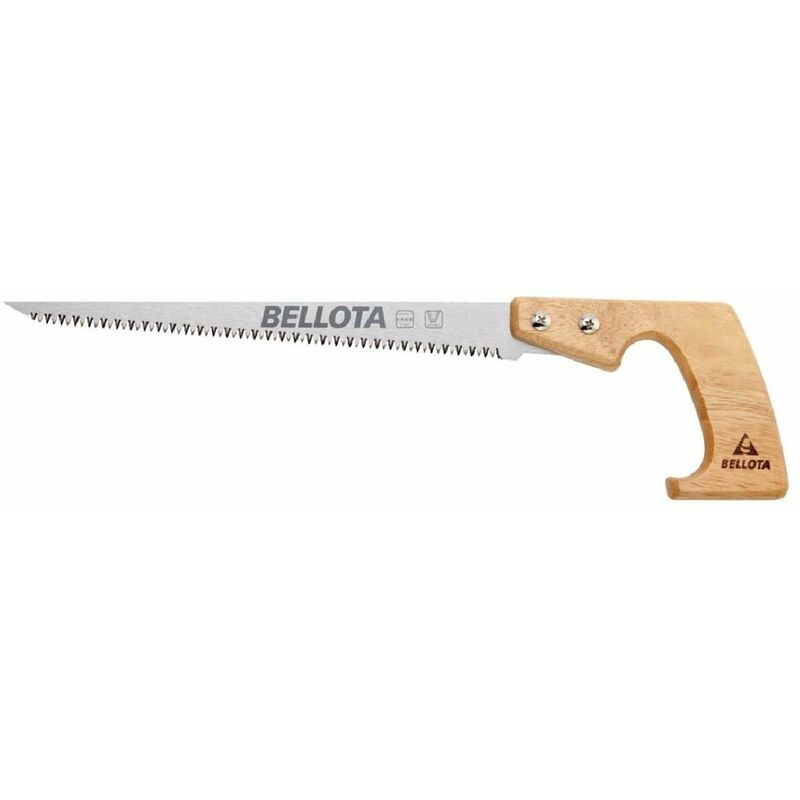 foto del prodotto sega a punta con lama in acciaio e manico in legno ideale per il taglio di legno e gesso 30 cm