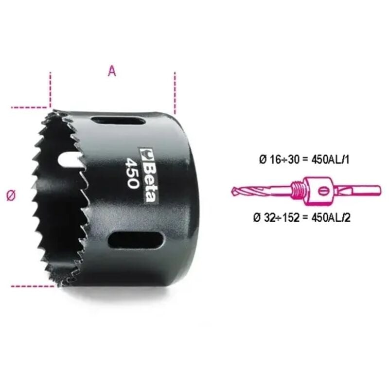 foto del prodotto sega a tazza bimetal hss co 8 beta 450 102