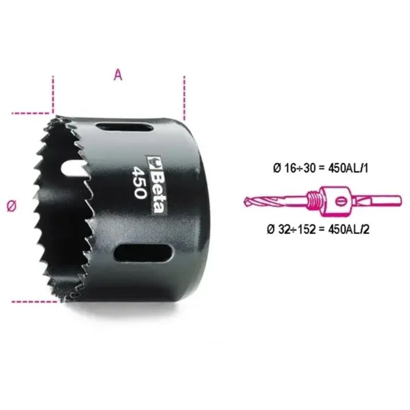 foto del prodotto sega a tazza bimetal hss co 8 beta 450 44