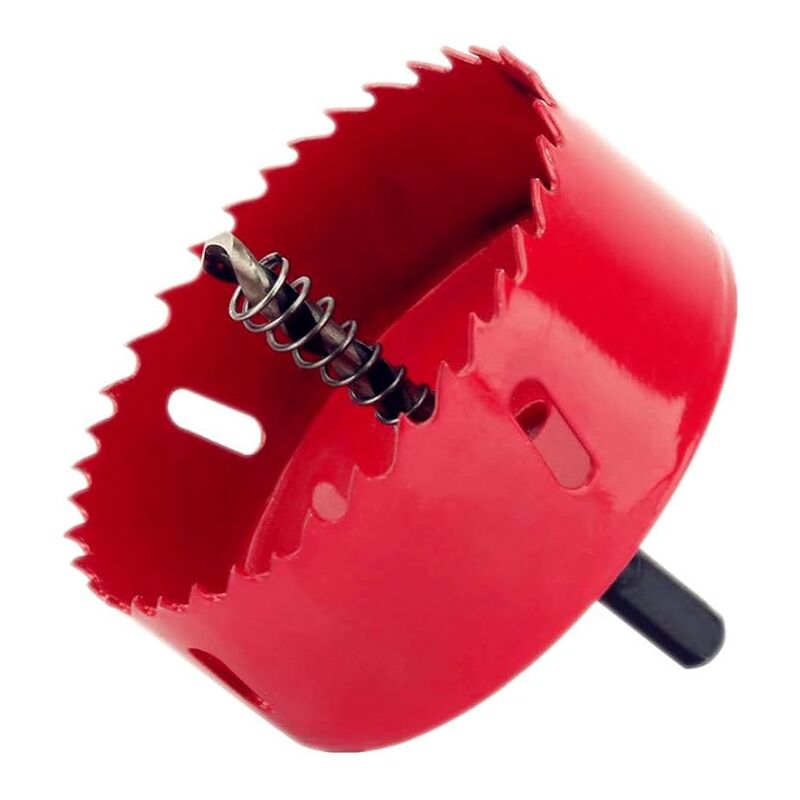 foto del prodotto sega a tazza bimetallica da 105 mm con adattatore esagonale, punta di centraggio per legno, alluminio, ferro, plastica bebusingoto