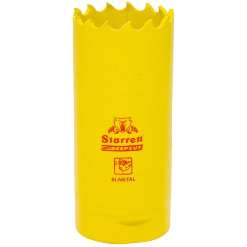 foto del prodotto sega a tazza profonda, dch0118, bimetallica resistente, con denti extra in cobalto hss, per metalli, legno, ghisa, fibra di vetro, materie plastiche,
