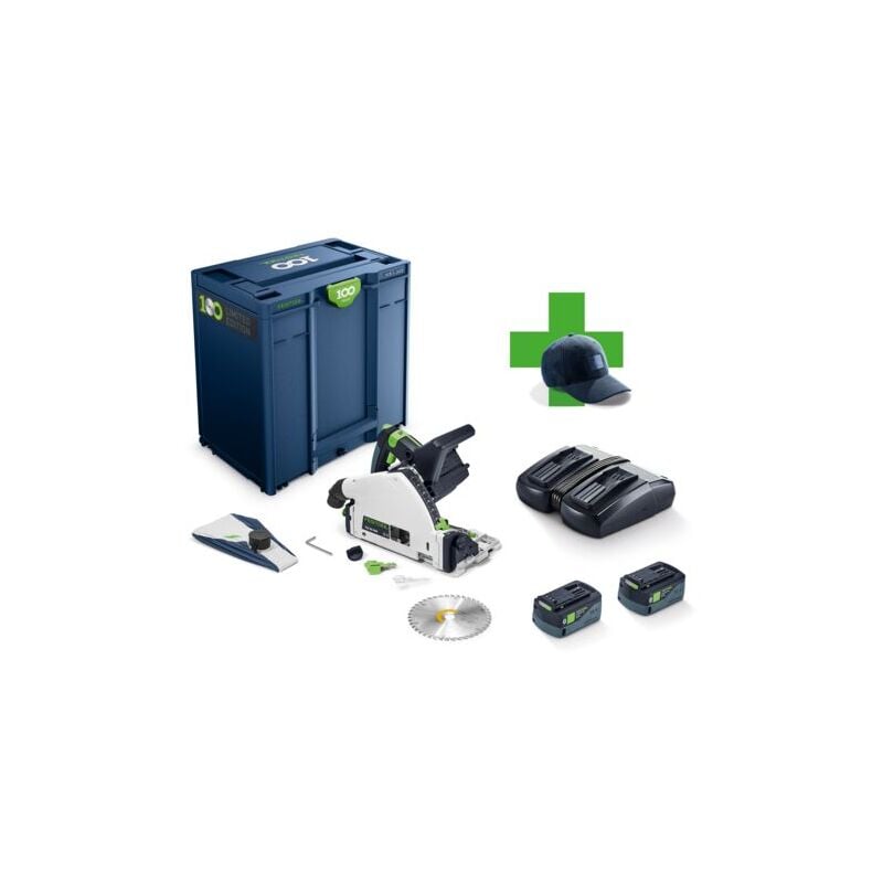 foto del prodotto sega ad immersione a batteria festool tsc 55 kebi plus xl100y limited edition, 2x 5,0 ah e caricabatterie in systainer