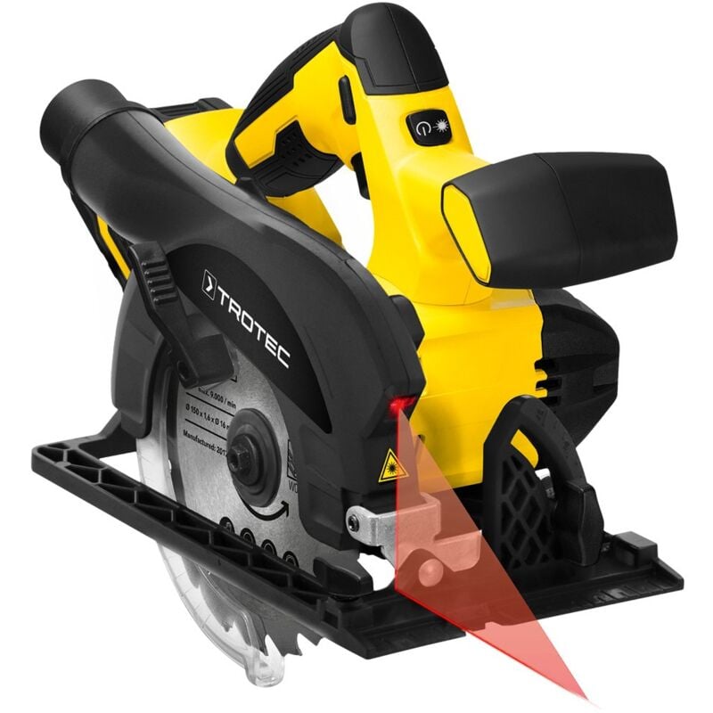 foto del prodotto sega circolare a batteria pcss 1020v sega circolare 65 watt, profondità di taglio massima 48 mm, batteria multipla 20 v 2,0 ah, lama hw - trotec