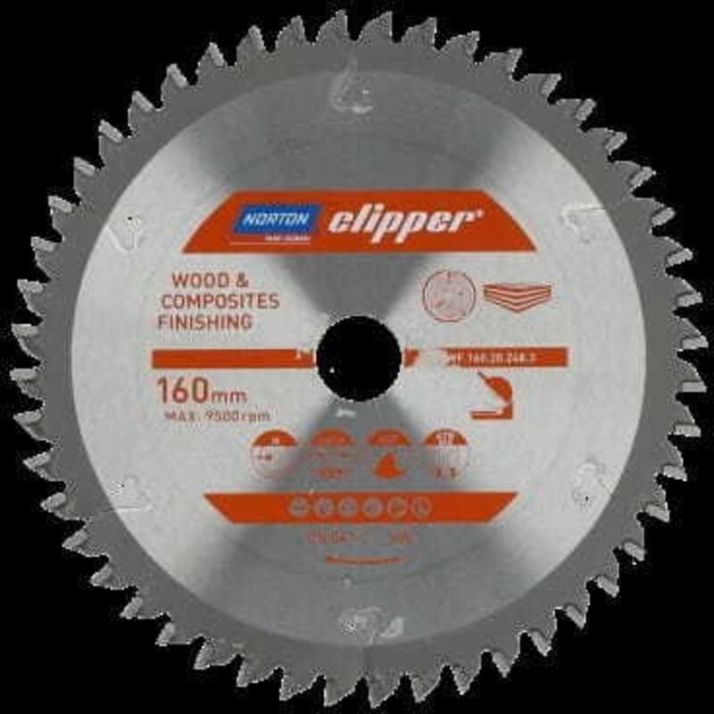 foto del prodotto sega circolare norton 255 mm x 30 mm x 24 z legno e compositi atb neg 2,6 1,8 