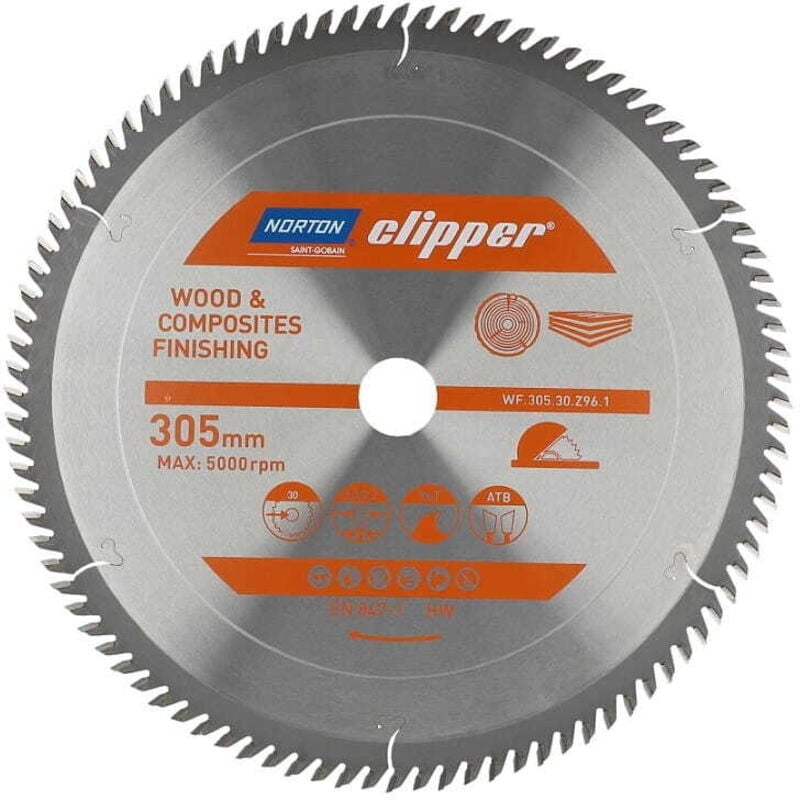 foto del prodotto sega circolare norton 305 mm x 30 mm x 96 z legno e compositi atb 3,2 2,2 