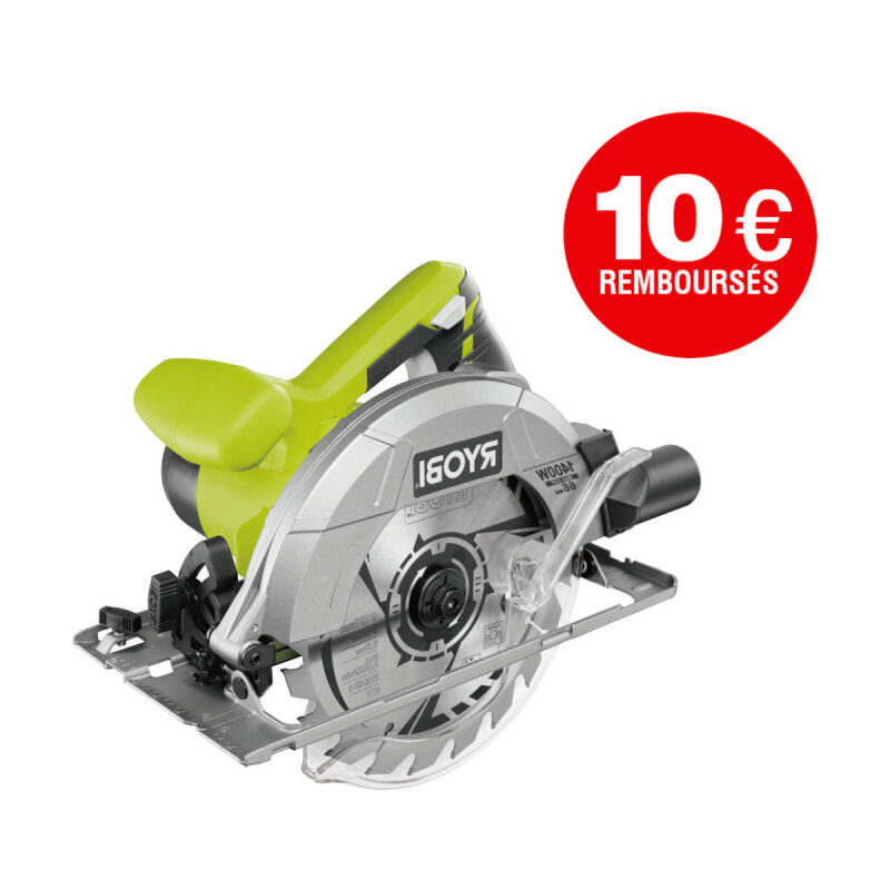 foto del prodotto sega circolare ryobi 1400w 66mm 2 lame rcs1400 kb48