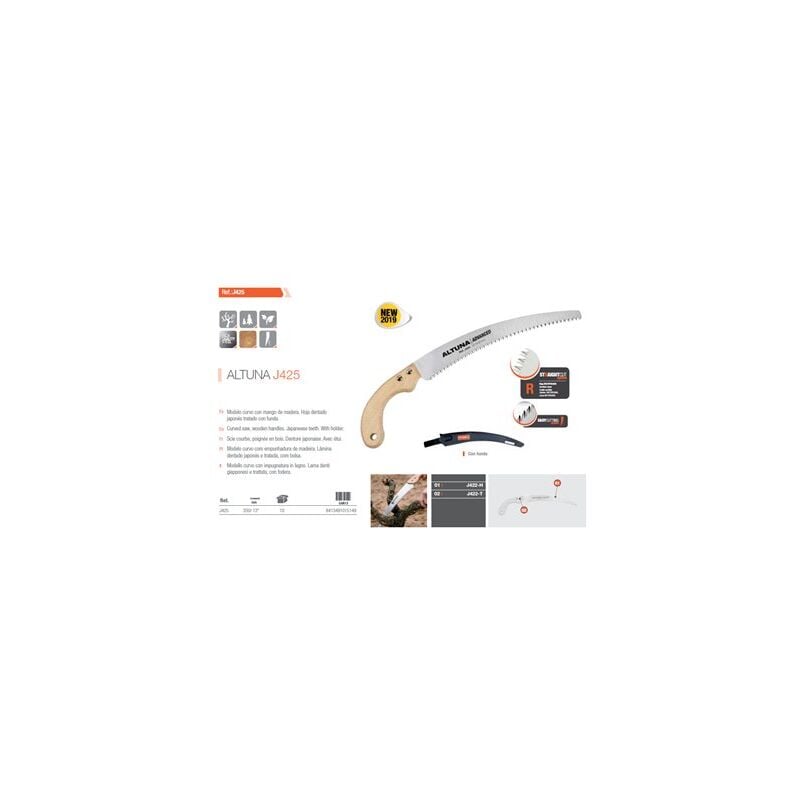 foto del prodotto sega curva altuna da 330 mm con dente giapponese per legno con custodia j425
