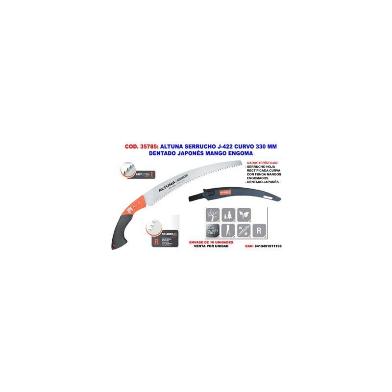 foto del prodotto sega curva altuna j 422 dente giapponese da 330 mm con impugnatura e custodia gommate