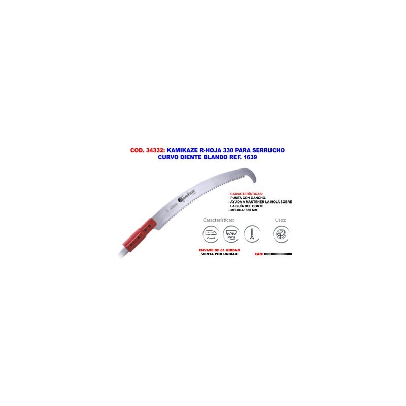 foto del prodotto sega curva dente morbido kamikaze r blade 330 1639