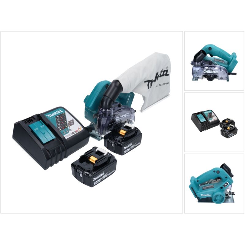 foto del prodotto sega diamantata a batteria makita dcc 500 rg 125 mm senza spazzole 18v 2 batterie 6,0ah caricabatterie