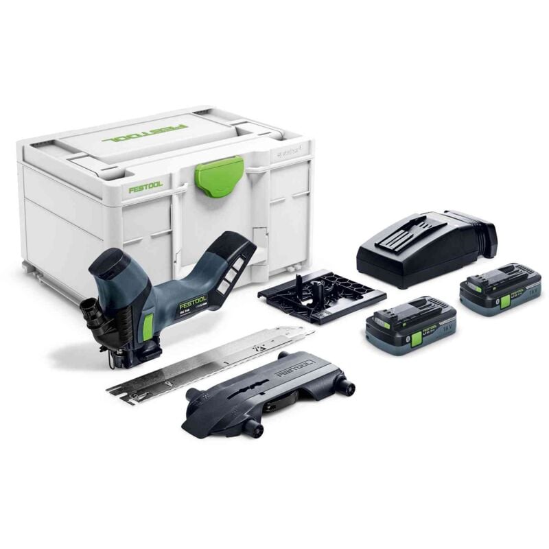foto del prodotto sega festool isc 240 hpc 4,0 ebi-plus per materiali isolanti - con 2 batterie 18v 4,0 ah, caricabatterie, systainer e lama - 576569