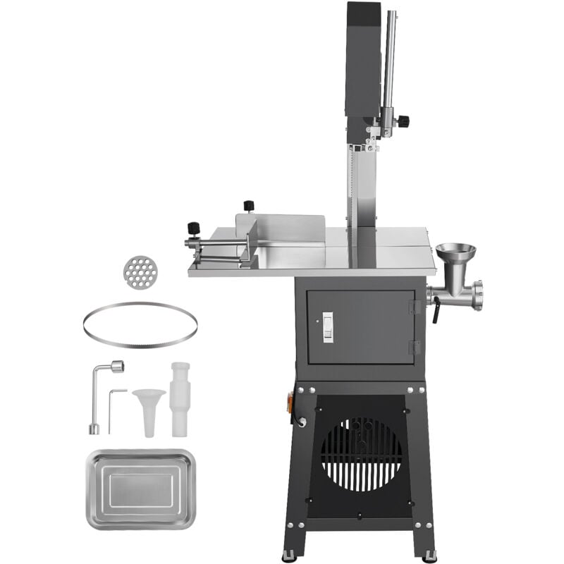 foto del prodotto segaossa a nastro elettrica commerciale per carne 850w, segaossa verticale 380x485mm, macchina per tagliare ossa da banco taglierina per carne con