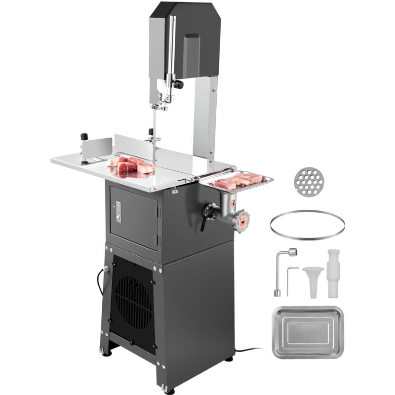 foto del prodotto segaossa a nastro elettrica commerciale per carne 850w, segaossa verticale 380x485mm, macchina per tagliare ossa da banco taglierina per carne con