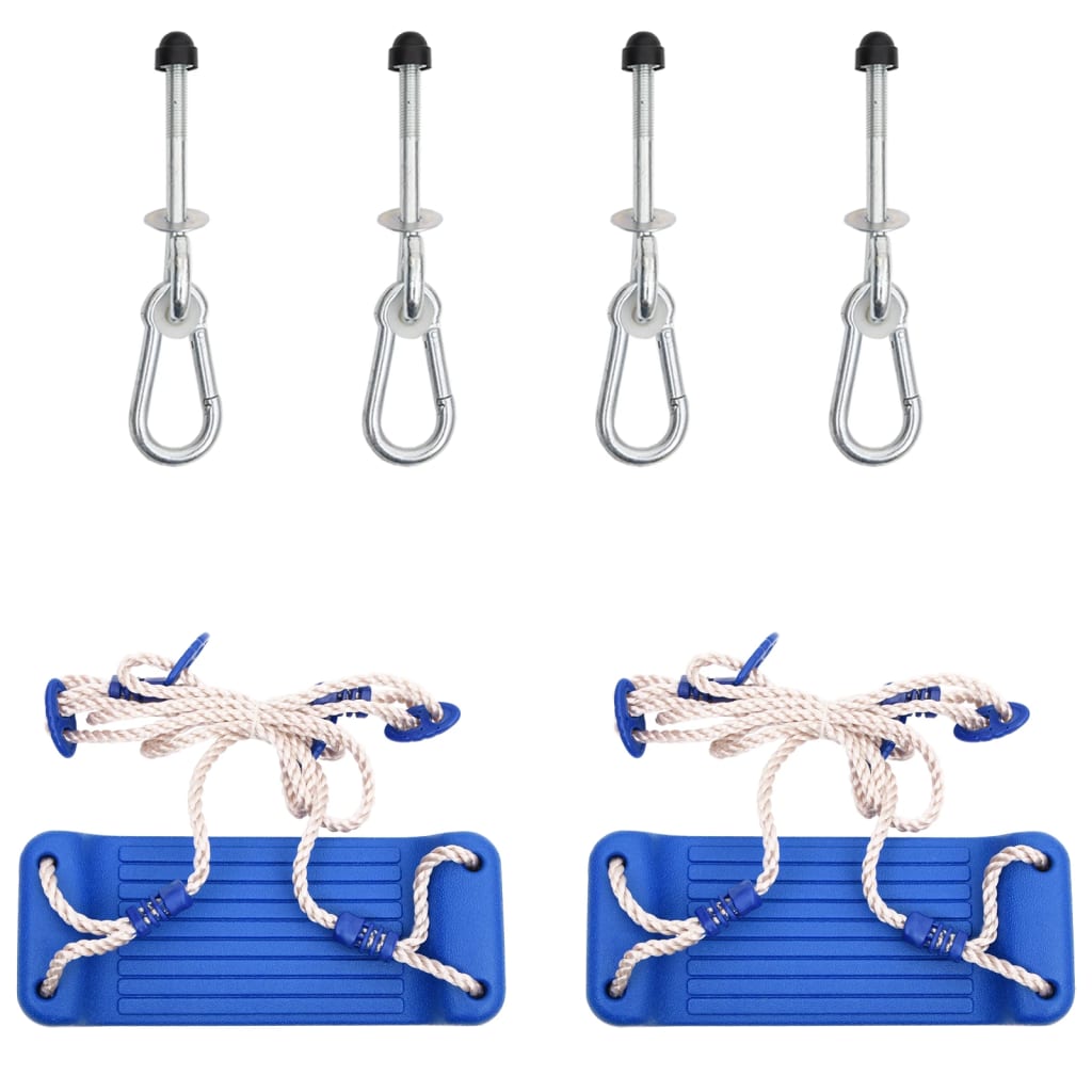 foto del prodotto seggiolini altalena 2 pz con pietre arrampicata blu polietilene vidaxl