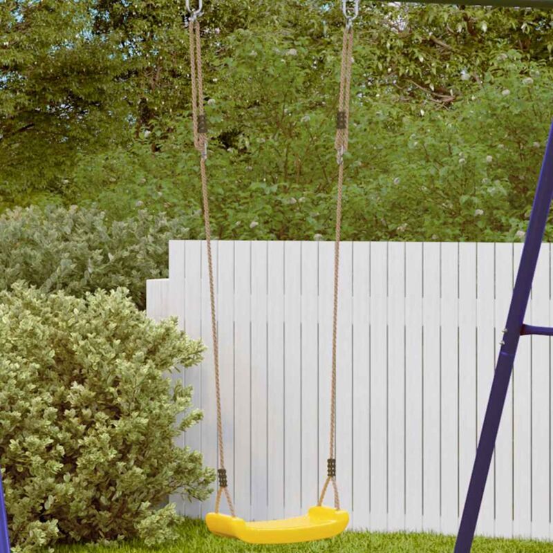 foto del prodotto seggiolino altalena per bambini singolo corda regolabile giallo vidaxl