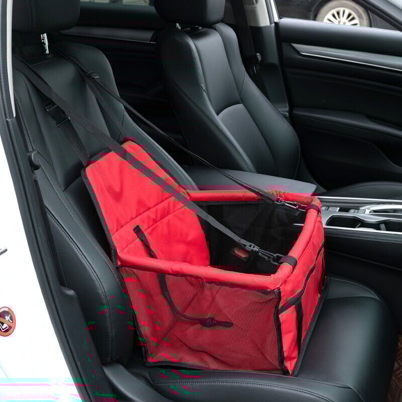 foto del prodotto seggiolino auto per cani o gatti, accessori per auto per cani, fodera per seggiolino auto impermeabile in tessuto oxford con cintura di sicurezza da