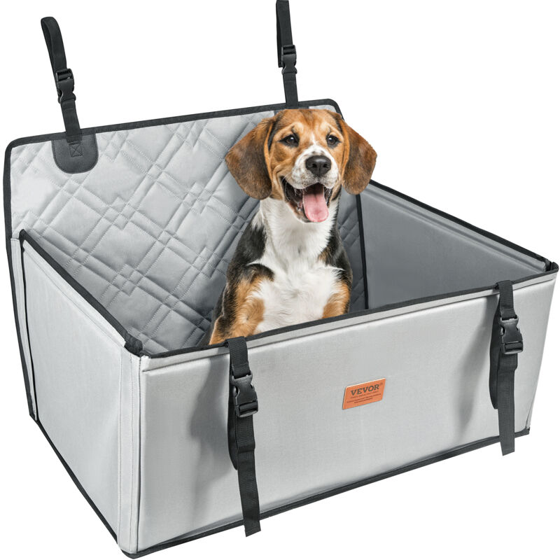 foto del prodotto seggiolino auto per cani taglia piccola, media e grande 22 kg, rialzo per cani impermeabile, con telaio di supporto, guinzaglio di sicurezza a clip,