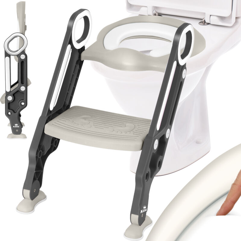 foto del prodotto seggiolino da toilette per bambini con scale e maniglie pieghevole seggiolino da toilette per bambini vasino trainer per l apprendimento del vasino