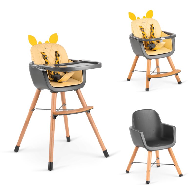 foto del prodotto seggiolone a forma di trono di giraffa trasformabile in sedia 4 in 1 per neonati e bambini, regolabile in altezza, design a giraffa 6 mesi beeloom