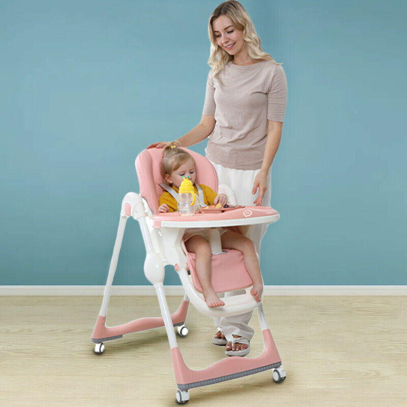 foto del prodotto seggiolone pappa wizy easy 0 36 mesi chiusura salvaspazio e altezza regolabile rosa