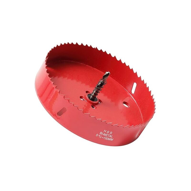 foto del prodotto seghe a tazza 150mm, acciaio rapido bimetallico hss m42, sega a tazza con gambo esagonale e punta per legno, costruzioni a secco e lamiera1 pezzo