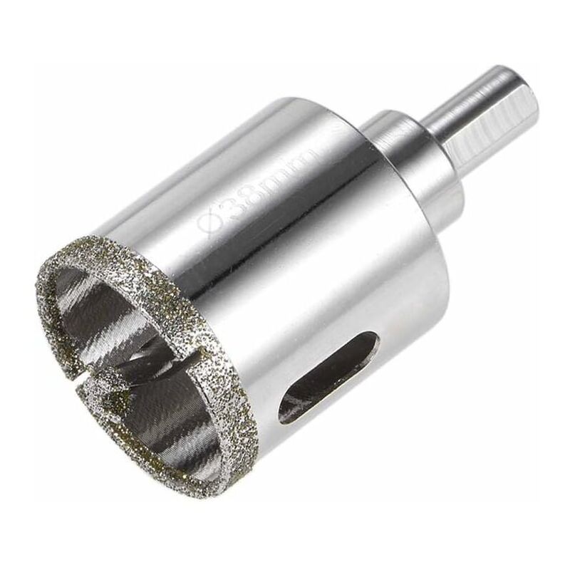 foto del prodotto seghe a tazza punta da trapano per sega a tazza diamantata per vetro con punta pilota centrale per vetro, piastrelle di ceramica 38 mm