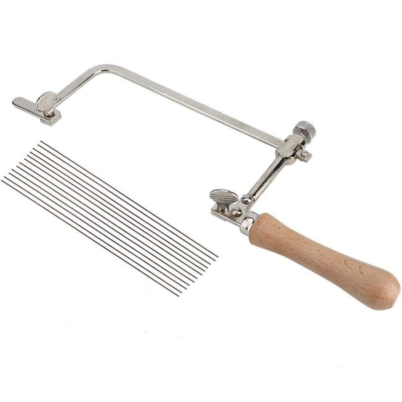 foto del prodotto seghetto alternativo portatile, kit per la creazione di gioielli, seghetto alternativo con telaio regolabile, utensile per la creazione di gioielli,