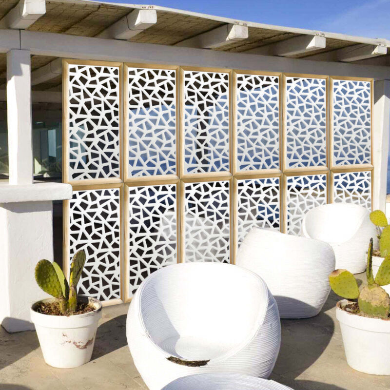 foto del prodotto segmenti moduli decorativi in legno e pvc misura 47x94 cm colore bianco