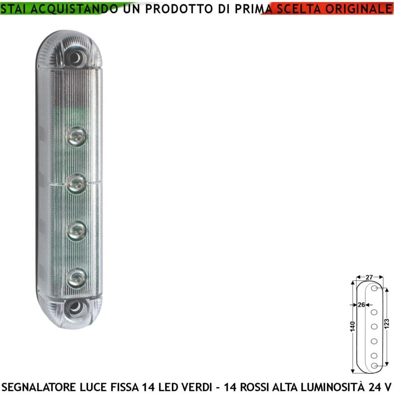 foto del prodotto segnale bifronte via libera luce verde 14 led occupato luce rossa 14 led aliment. 24 vcc montaggio a palo o parete ripetitore semaforo monitore su