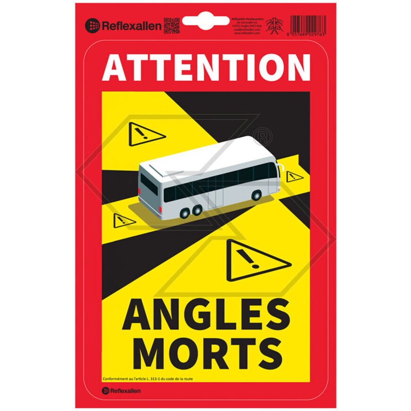 foto del prodotto segnale di avvertimento punti cechi 17 x 25 cm per autobus a28385