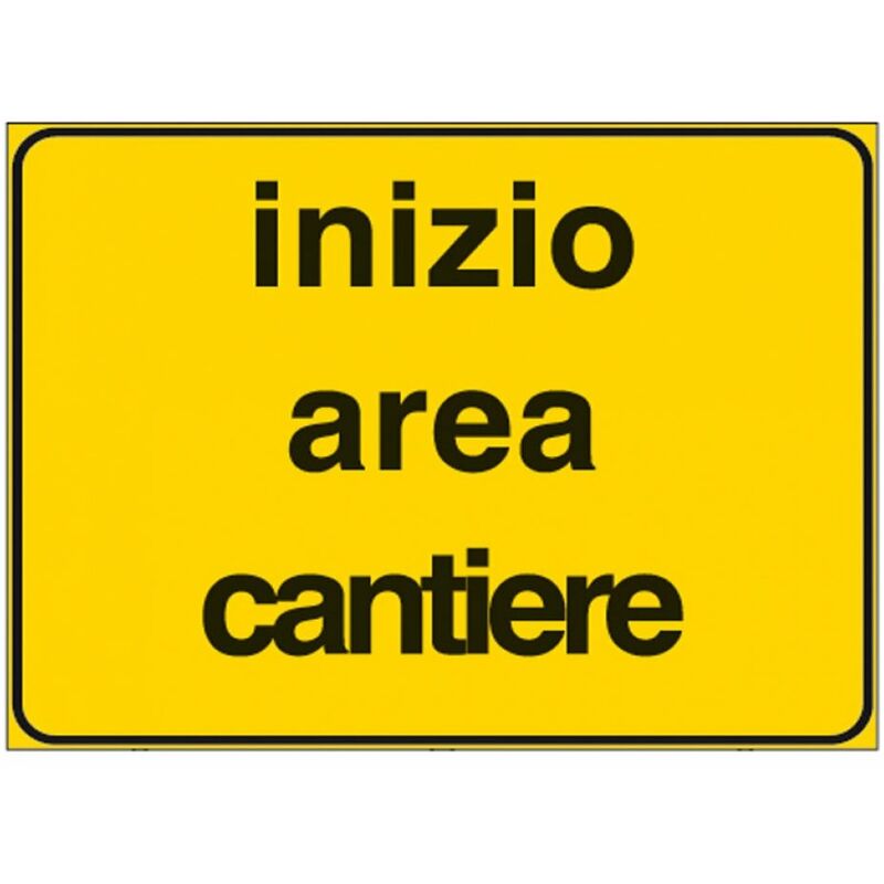 foto del prodotto segnale inizio area cantiere figura 2107 cm. 60x40