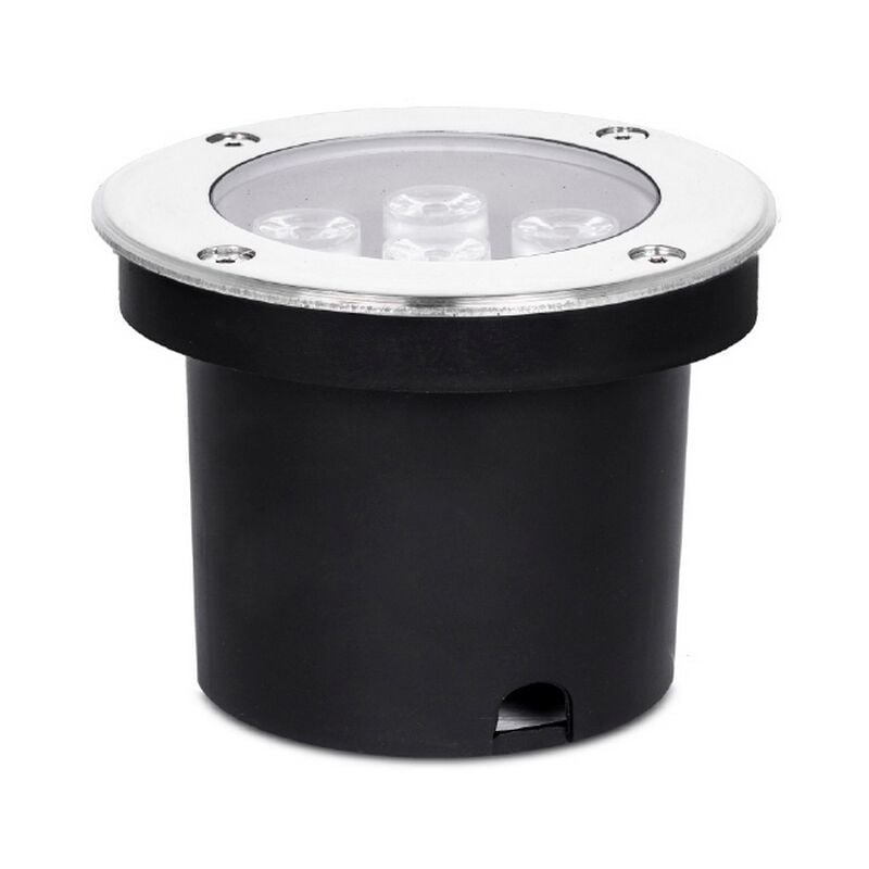 foto del prodotto segnapasso carrabile led 7w da incasso rotondo argento satinato ip65 bianco freddo 6000k wisdom