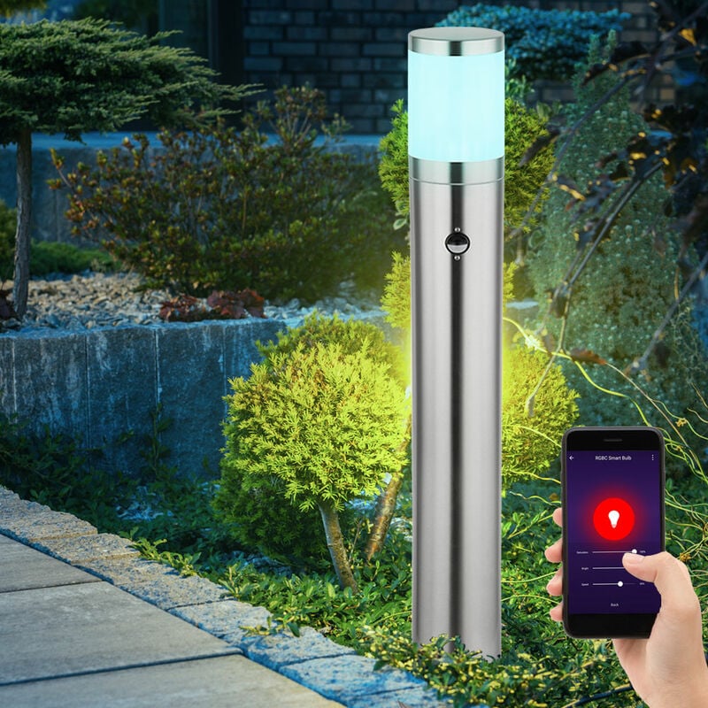 foto del prodotto segnapasso con rilevatore di movimento outdoor illuminazione da esterno piantana da giardino rilevatore di movimento, appcontrollo vocale, 1x smart