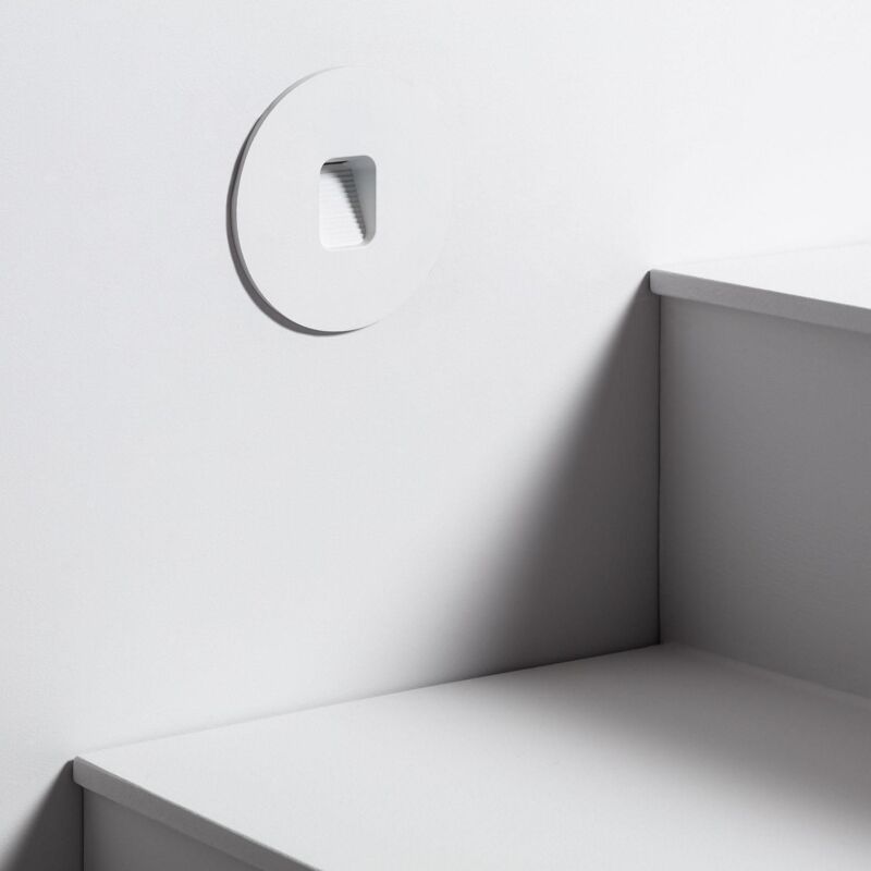 foto del prodotto segnapasso da esterno led 2w circolare alluminio bianco grasset bianco naturale 4000k