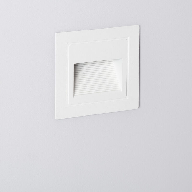 foto del prodotto segnapasso da esterno led 3w da incasso a parete quadrato bianco olite 4000k bianco naturale