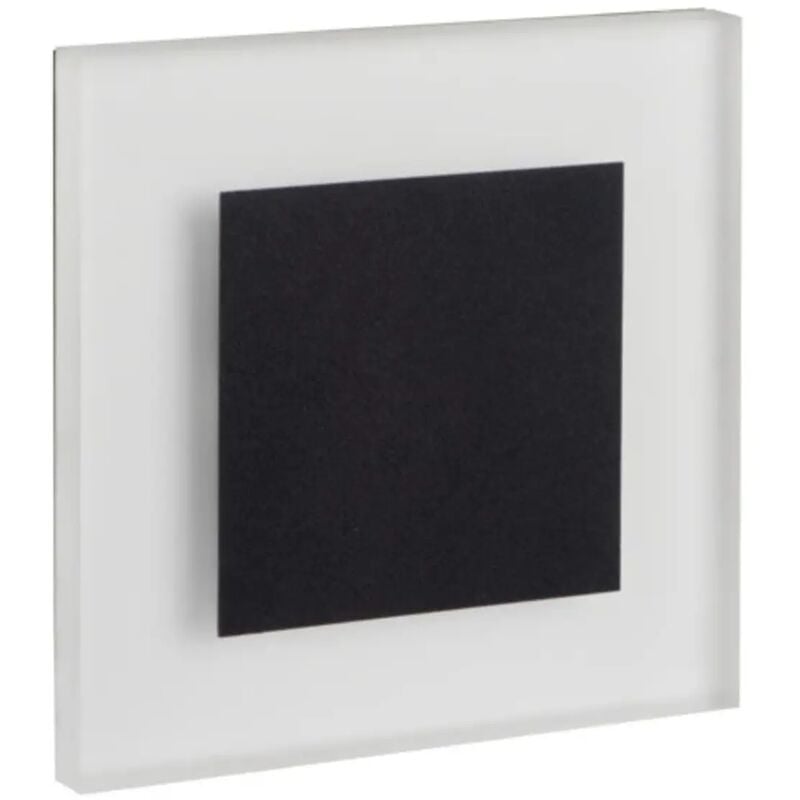 foto del prodotto segnapasso da incasso led quadrato 12 volt bianco caldo nero senza 0,80 watt