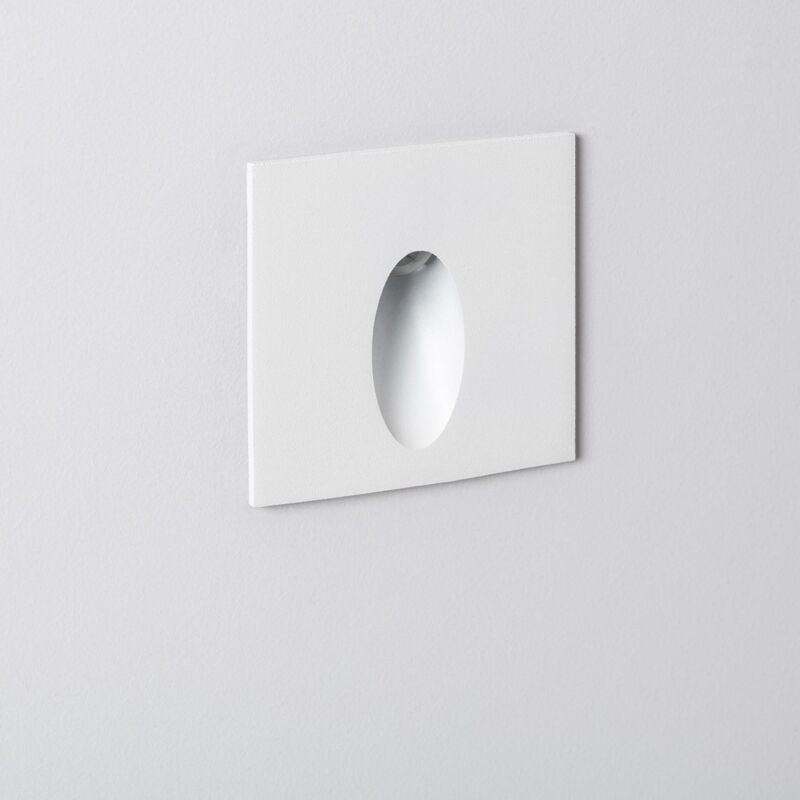foto del prodotto segnapasso da parete led 3w in alluminio quadatro ovale wabi bianco bianco naturale 4000k