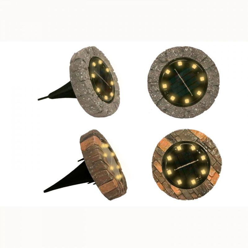 foto del prodotto segnapasso effetto pietra marte led bianco caldo solare prezzo cad uno indicar